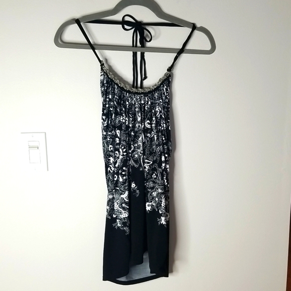 White House Black Market Halter top with metallic braid - Picture 1 of 7